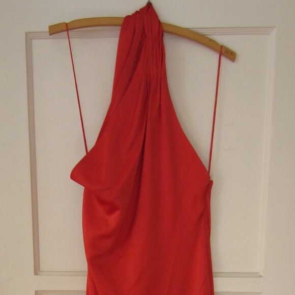 NWT Alice + Olivia Paulette Red Satin Dress One Shoulder Gown Poppy Size 12 - Picture 4 of 16